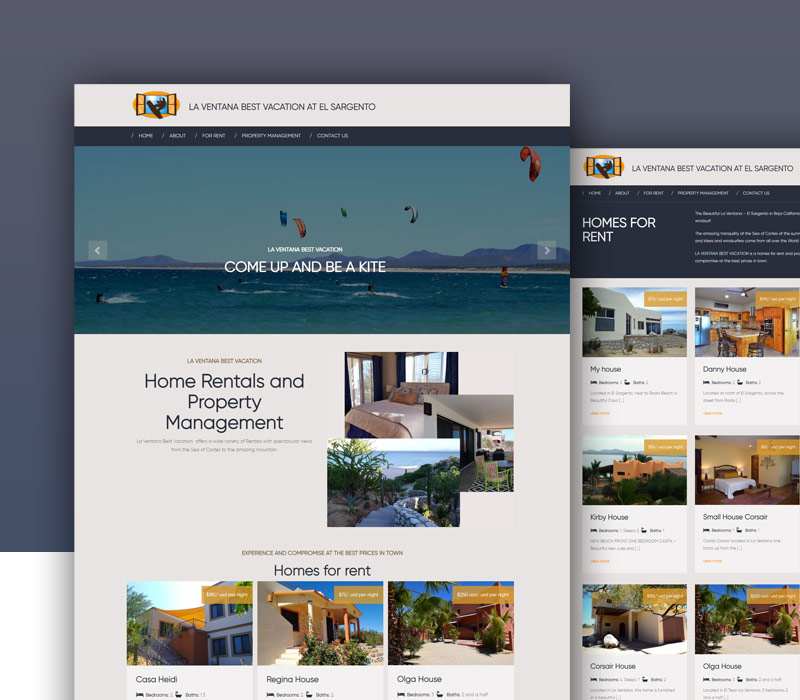 Diseño de página web de alquiler de casas vacacionales